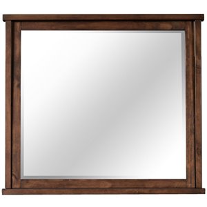 A-America Sun Valley 39.75&quot x 35.5&quot Rustic Solid Wood Frame Mirror in Timber