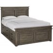 A-America Glacier Point Transitional Solid Wood King Captains Bed in Gray Stone