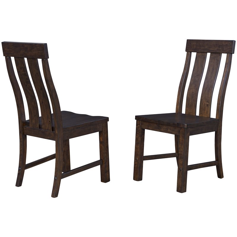 A-America Henderson Slatback Dining Side Chair in Muscavadi Brown (Set of 2)
