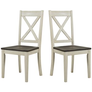 a-america huron transitional solid wood x-back dining side chair