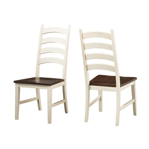 A-America Toluca Ladderback Dining Side Chair in Chalk and Cocoa (Set of 2)