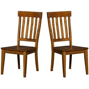 A-America Toluca Slatback Dining Side Chair in Rustic Amber (Set of 2)