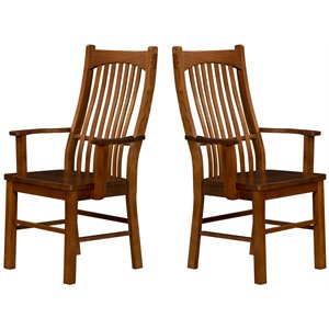 a-america laurelhurst mission solid wood slatback dining arm chair
