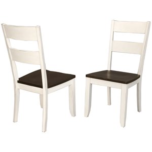 a-america mariposa ladderback dining side chair in cocoa and chalk (set of 2)