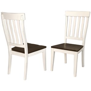 a-america mariposa slatback dining side chair in cocoa and chalk (set of 2)