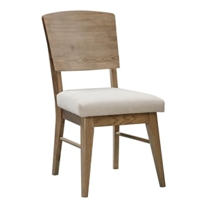 A-America Barbosa 19.5&quot Mid-Century Panel Back Wood Side Chair in Caramel