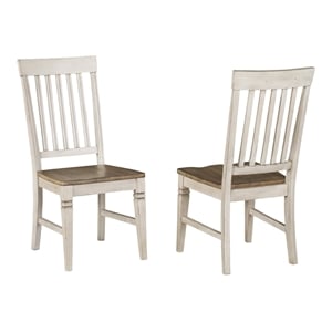 A-America Beacon 22&quot Wood Slatback Side Chair in Smokey White/Peppercorn