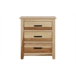 A-America Gallagher 3-Drawer Transitional Hickory Wood Nightstand in Natural
