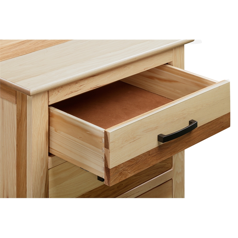 A-America Gallagher 3-Drawer Transitional Hickory Wood Nightstand in Natural