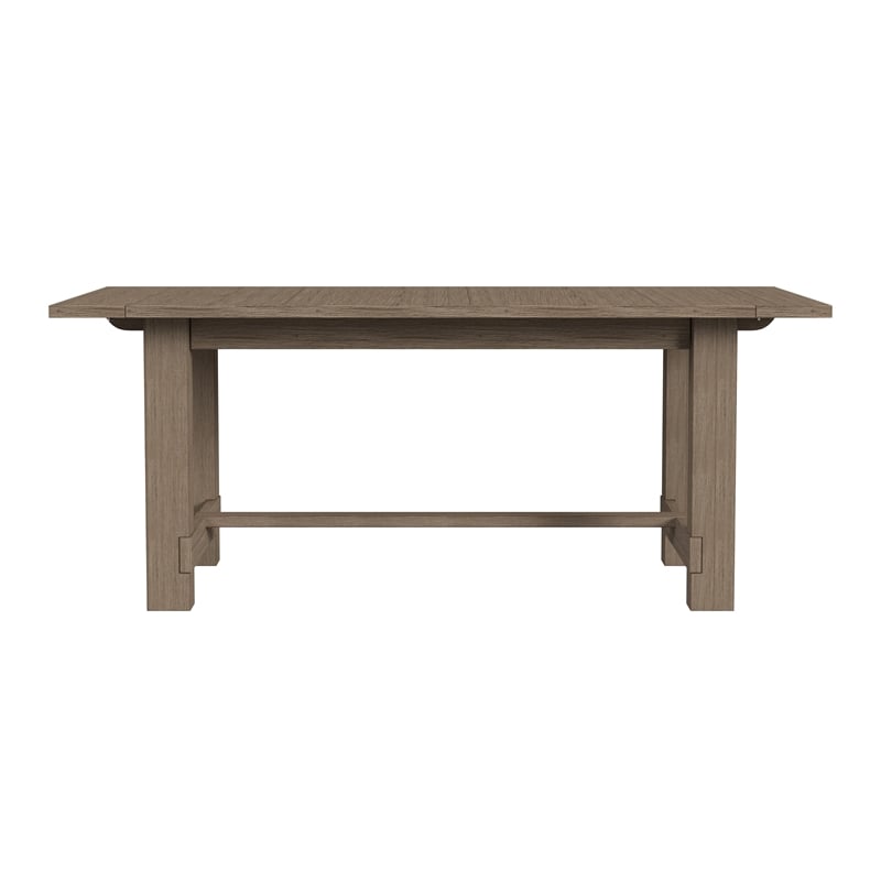 A-America Anacortes Modern Wood Trestle Table with Two Leaves in Taupe