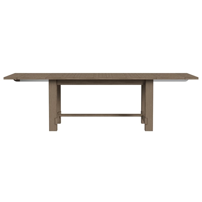A-America Anacortes Modern Wood Trestle Table with Two Leaves in Taupe