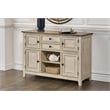 A-America Beacon Asian Hardwood Server in Smokey White and Peppercorn