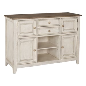 A-America Beacon Asian Hardwood Server in Smokey White and Peppercorn