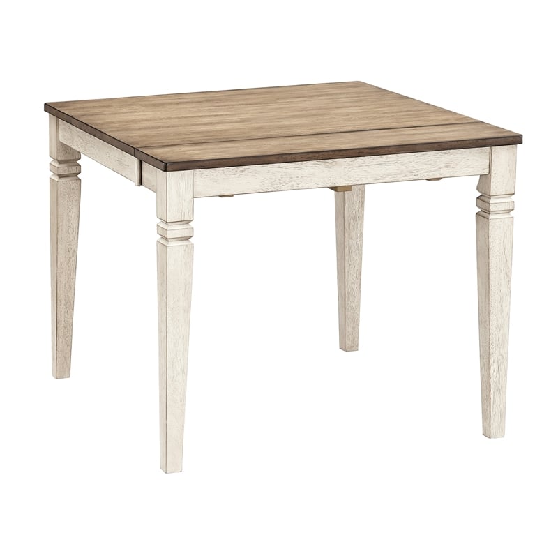 A-America Beacon Wood Dinette Table with Butterfly Leaf in White and Peppercorn
