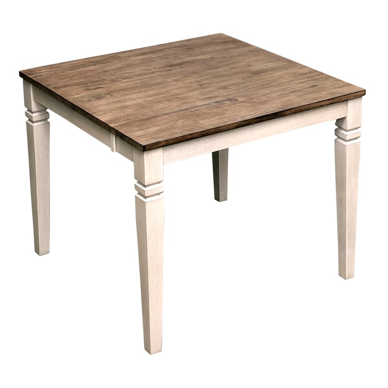A-America Beacon Wood Dinette Table with Butterfly Leaf in White and Peppercorn