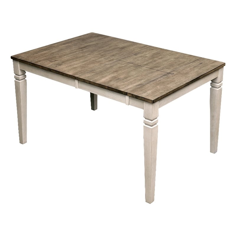 A-America Beacon Wood Dinette Table with Butterfly Leaf in White and Peppercorn