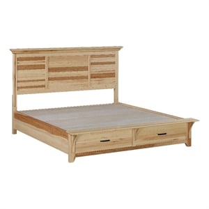 A-America Gallagher 2-Drawer Transitional Wood Queen Storage Bed in Natural