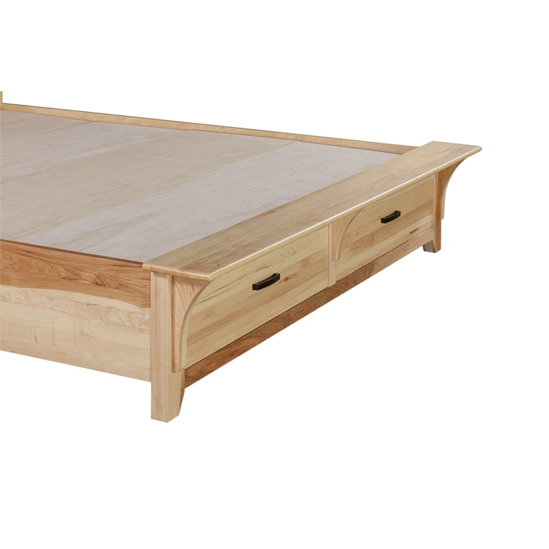 A-America Gallagher 2-Drawer Transitional Wood King Storage Bed in Natural
