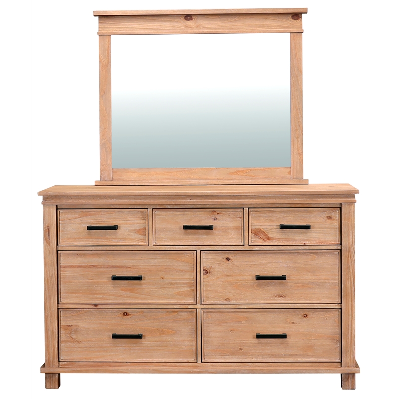 A-America Glacier Point Transitional New Zealand Pine Wood Dresser in Natural
