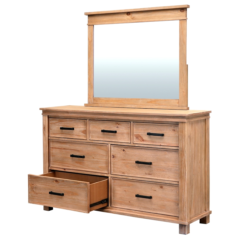 A-America Glacier Point Transitional New Zealand Pine Wood Dresser in Natural
