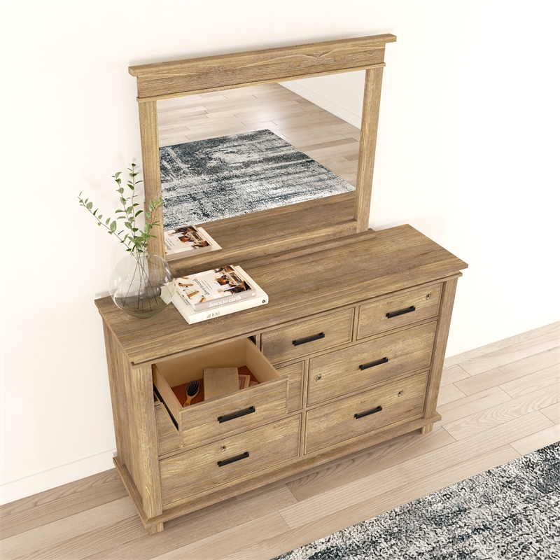 A-America Glacier Point Transitional New Zealand Pine Wood Dresser in Natural