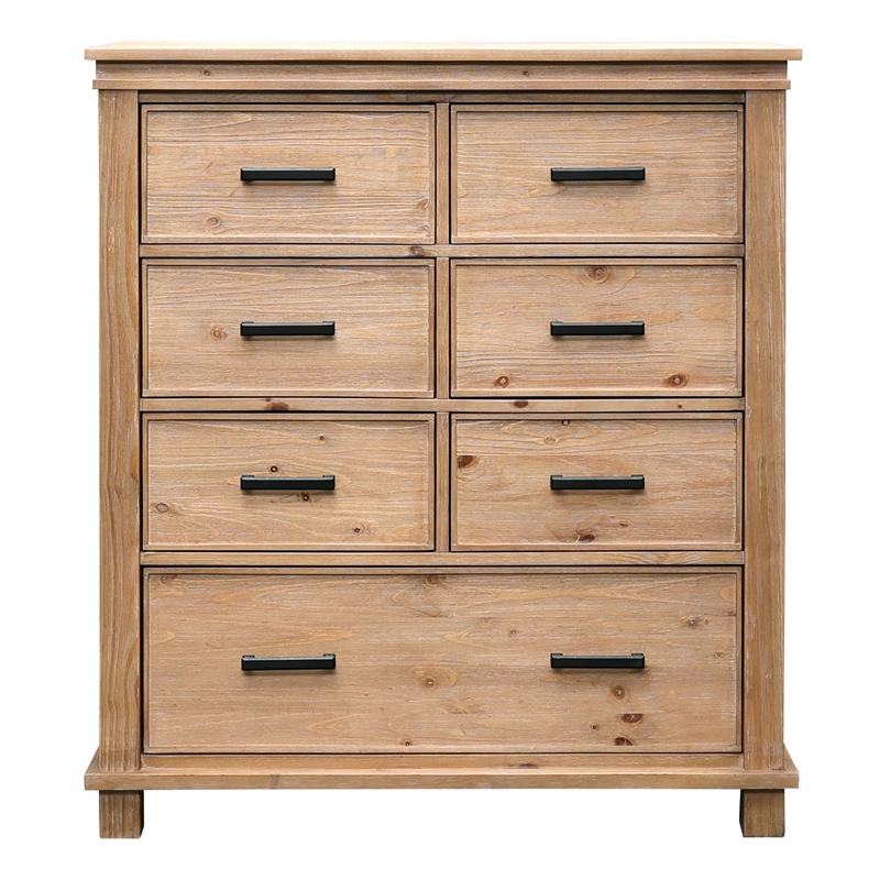 A-America Glacier Point Transitional New Zealand Pine Wood Chest in Natural