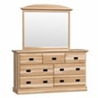 A-America Amish Highlands 7 Drawer Dresser & Mirror in Hickory