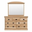 A-America Amish Highlands 7 Drawer Dresser & Mirror in Hickory