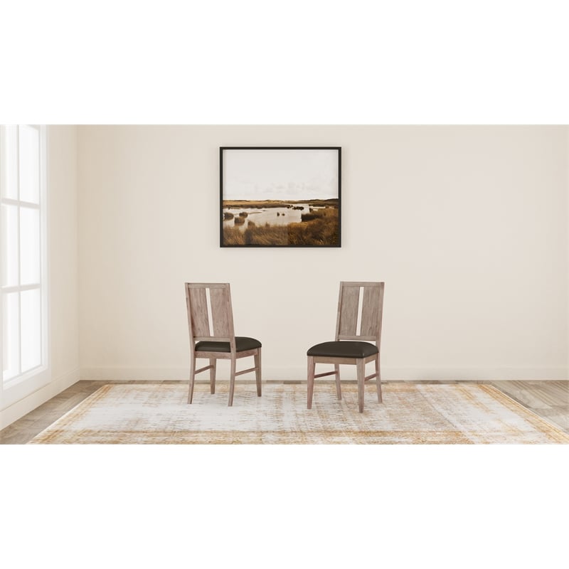 A-America Casual Loft Panel Back Upholstered Side Chair in Hickory (Set of 2)