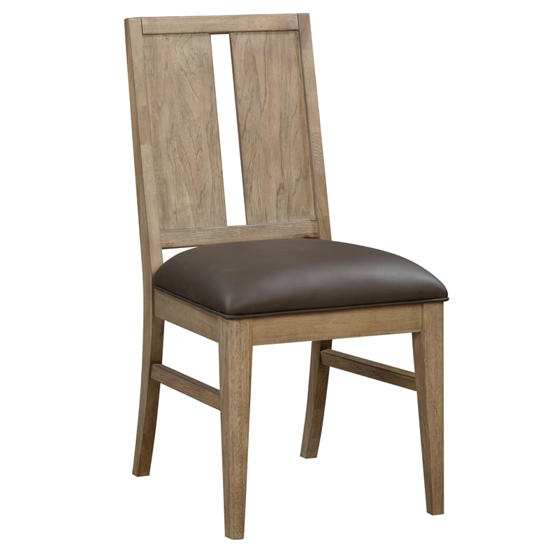 A-America Casual Loft Panel Back Upholstered Side Chair in Hickory (Set of 2)