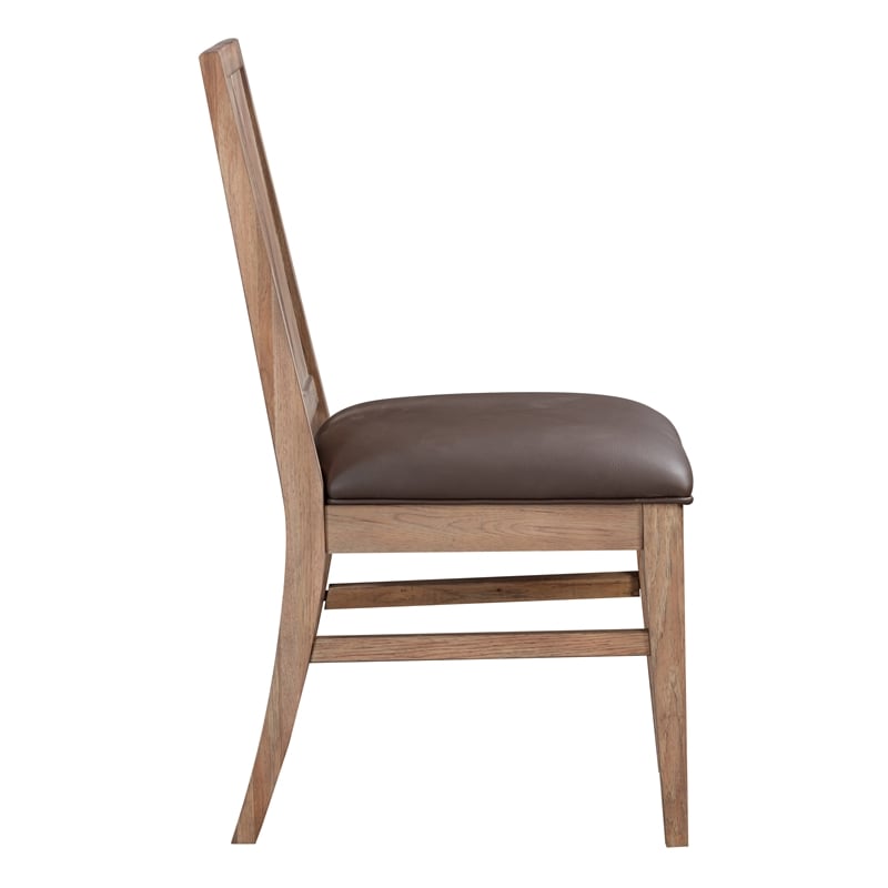 A-America Casual Loft Panel Back Upholstered Side Chair in Hickory (Set of 2)