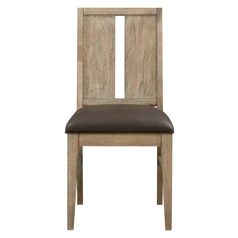 A-America Casual Loft Panel Back Upholstered Side Chair in Hickory (Set of 2)