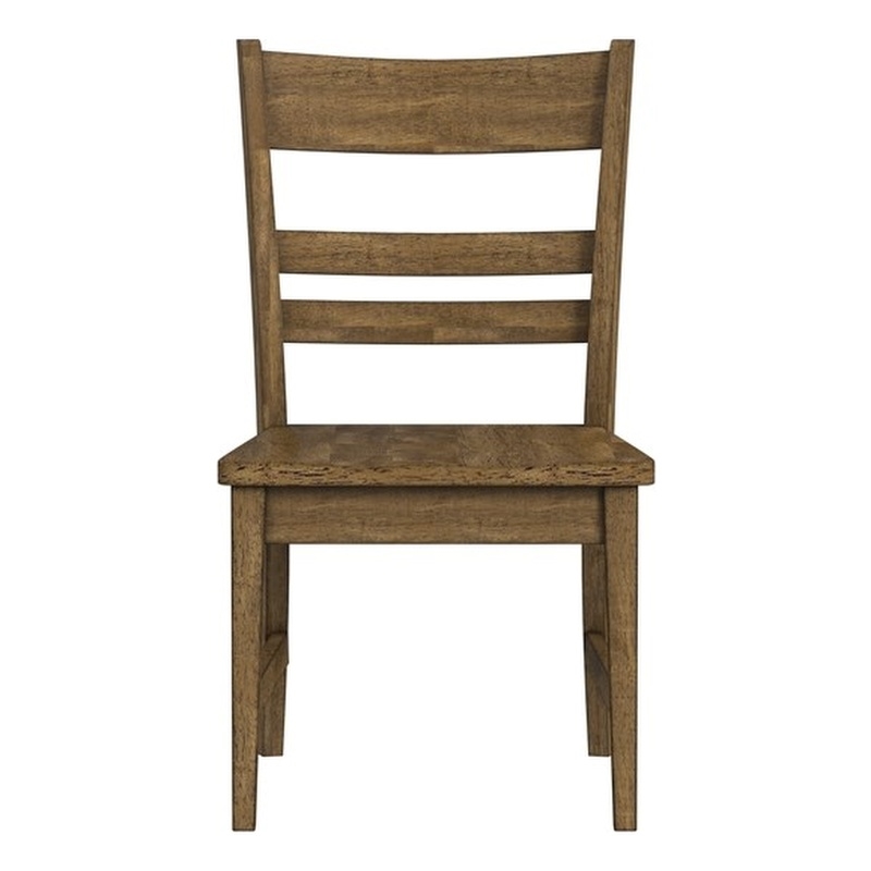 A-America Leucadia Ladderback Side Chair with Wood Seat in Hickory (Set of 2)