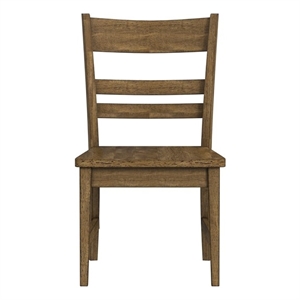 A-America Leucadia Ladderback Side Chair with Wood Seat in Hickory (Set of 2)