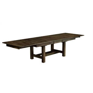 A-America Mariposa 78&quot - 132&quot Trestle Table with 18&quot Butterfly Leaves in Hickory