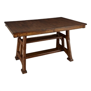 A-America Ozark 66&quot - 86&quot Gathering Height Trestle Table w/ 20&quot Leaf in Hickory
