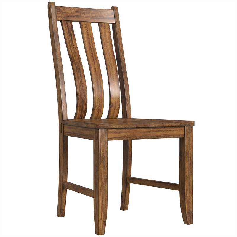A-America Silverdale Slatback Chair with Wood Seat in Hickory (Set of 2)