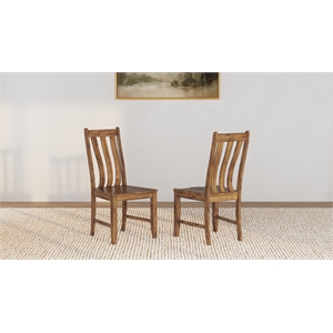 A-America Silverdale Slatback Chair with Wood Seat in Hickory (Set of 2)