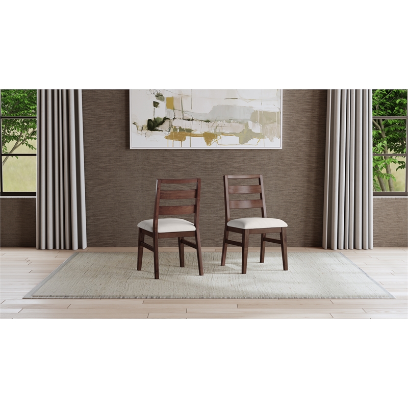 A-America Voss Ladderback Upholstered Side Chair in Hickory (Set of 2)