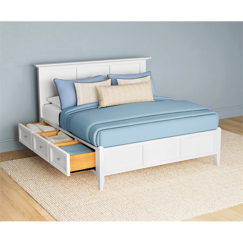 A-America Westlake Solid Wood Queen Storage Bed in Hickory