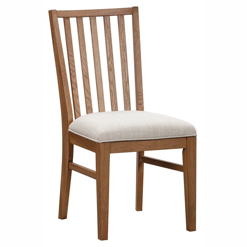 A-America Weston Slatback Chair with Upholstered Seat in Hickory (Set of 2)