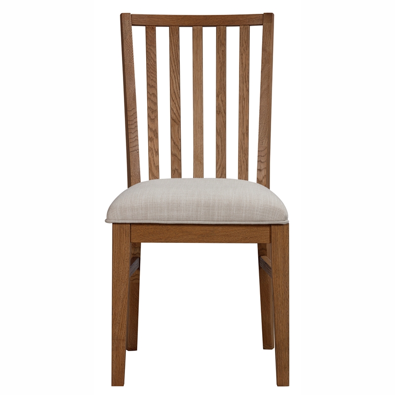 A-America Weston Slatback Chair with Upholstered Seat in Hickory (Set of 2)