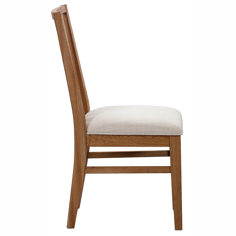 A-America Weston Slatback Chair with Upholstered Seat in Hickory (Set of 2)