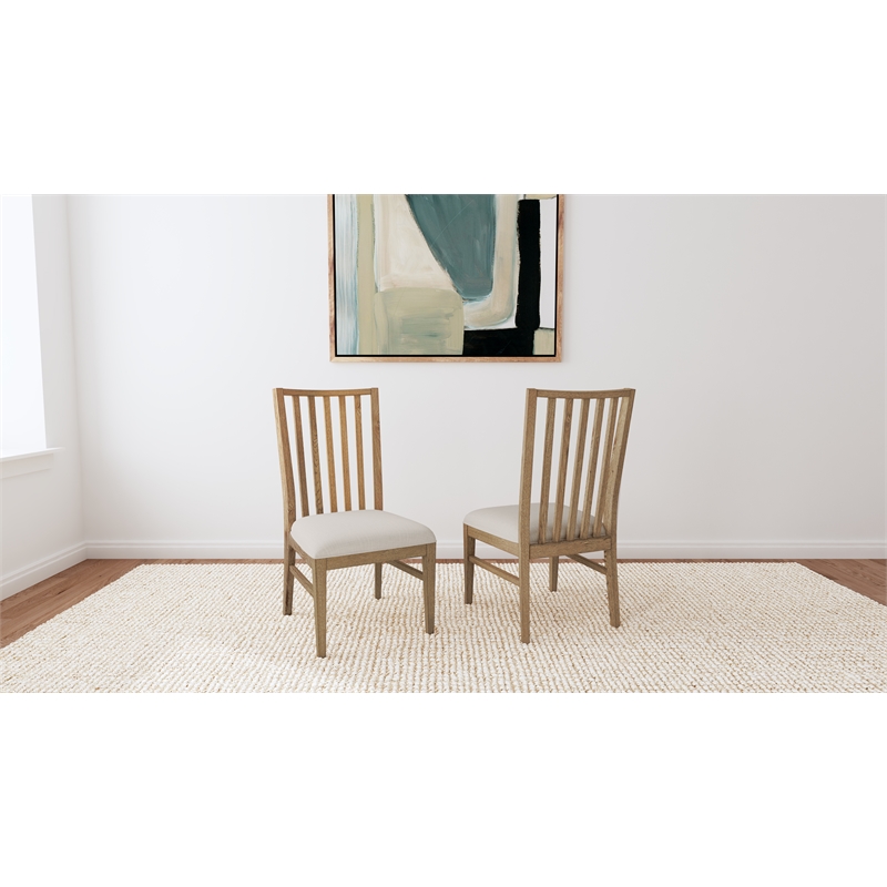 A-America Weston Slatback Chair with Upholstered Seat in Hickory (Set of 2)