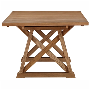 A-America Weston Trestle Table with (1) 18&quot Sefl-Storing Leaf in Hickory