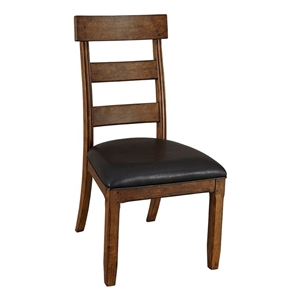 A-America Ozark Ladderback Side Chair with Upholstered Seat in Hickory