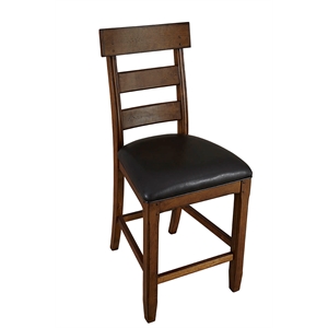 A-America Ozark Ladderback Counter Chair with Upholstered Seat in Hickory