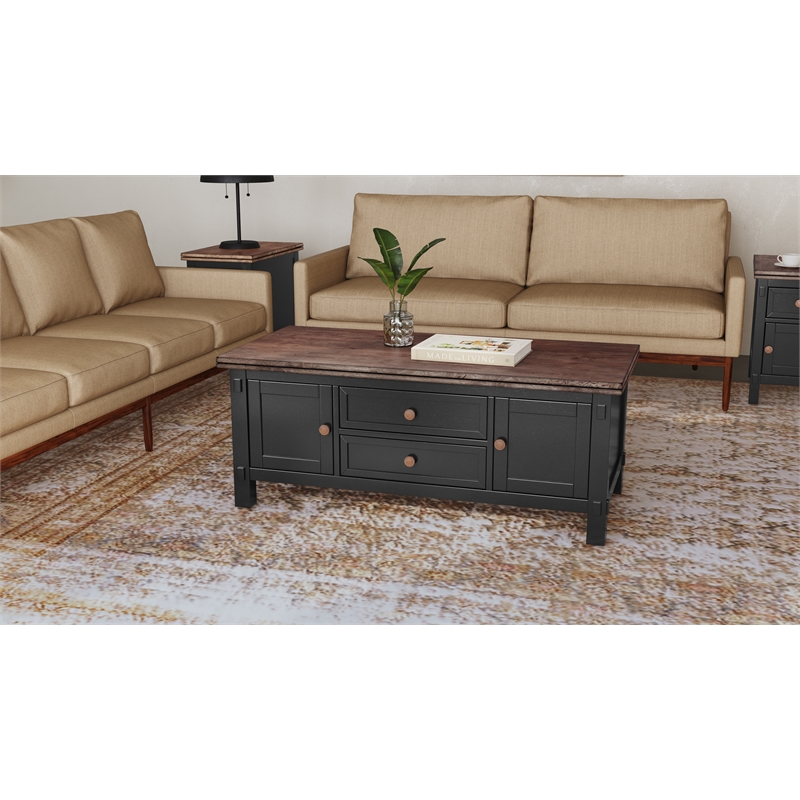 A-America Stormy Ridge Coffee Table w/ Casters in Hickory