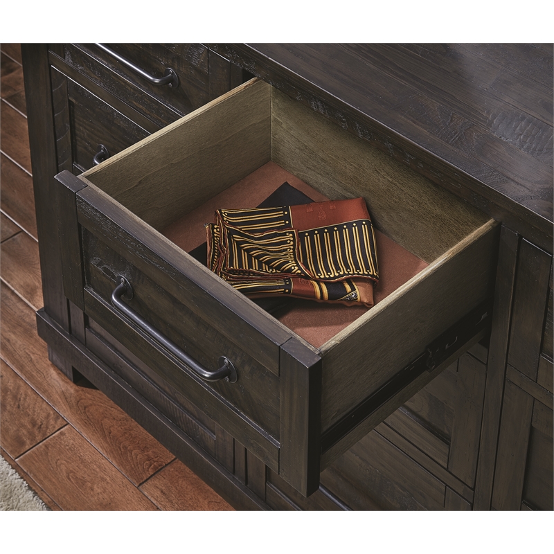 A-America Sun Valley Dresser & Mirror Charcoal Finish in Hickory