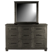 A-America Sun Valley Dresser & Mirror Charcoal Finish in Hickory